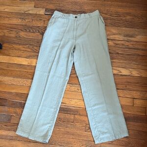 NWT HM LINEN-BLEND WIDE-LEG PANTS